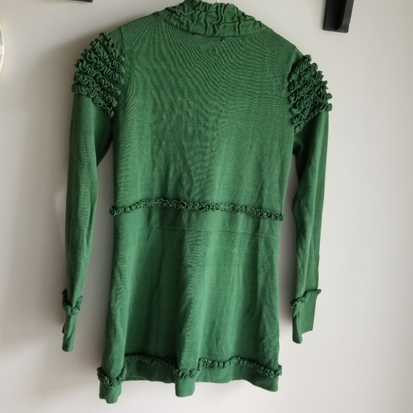🧥HEATHER B.  EMERALD GREEN CARDIGAN - Picture 2 of 10